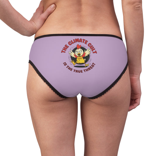 "The Climate Cult" (Chicken Little), Women's Briefs (Mauve)