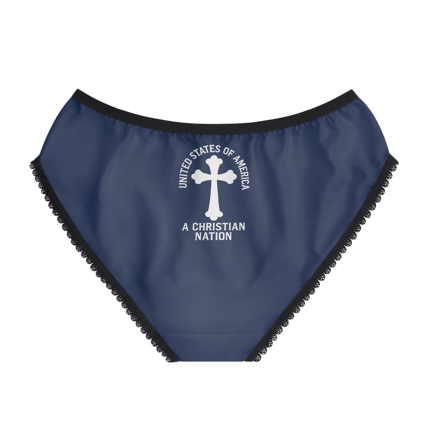 "USA - A Christian Nation" #04, Women's Briefs (Old Glory Blue)