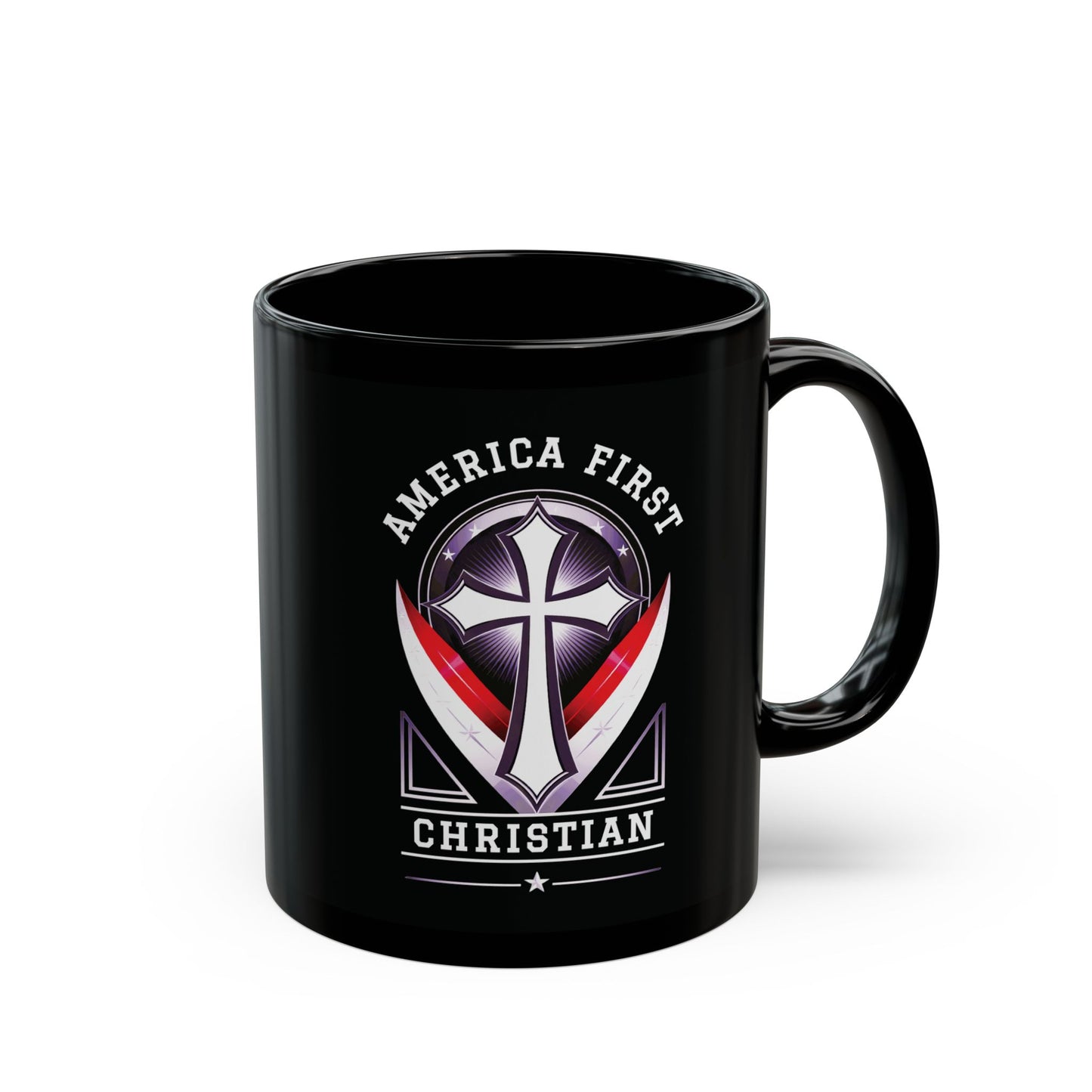 "America First Christian" #03, Black Mug (11oz & 15oz)