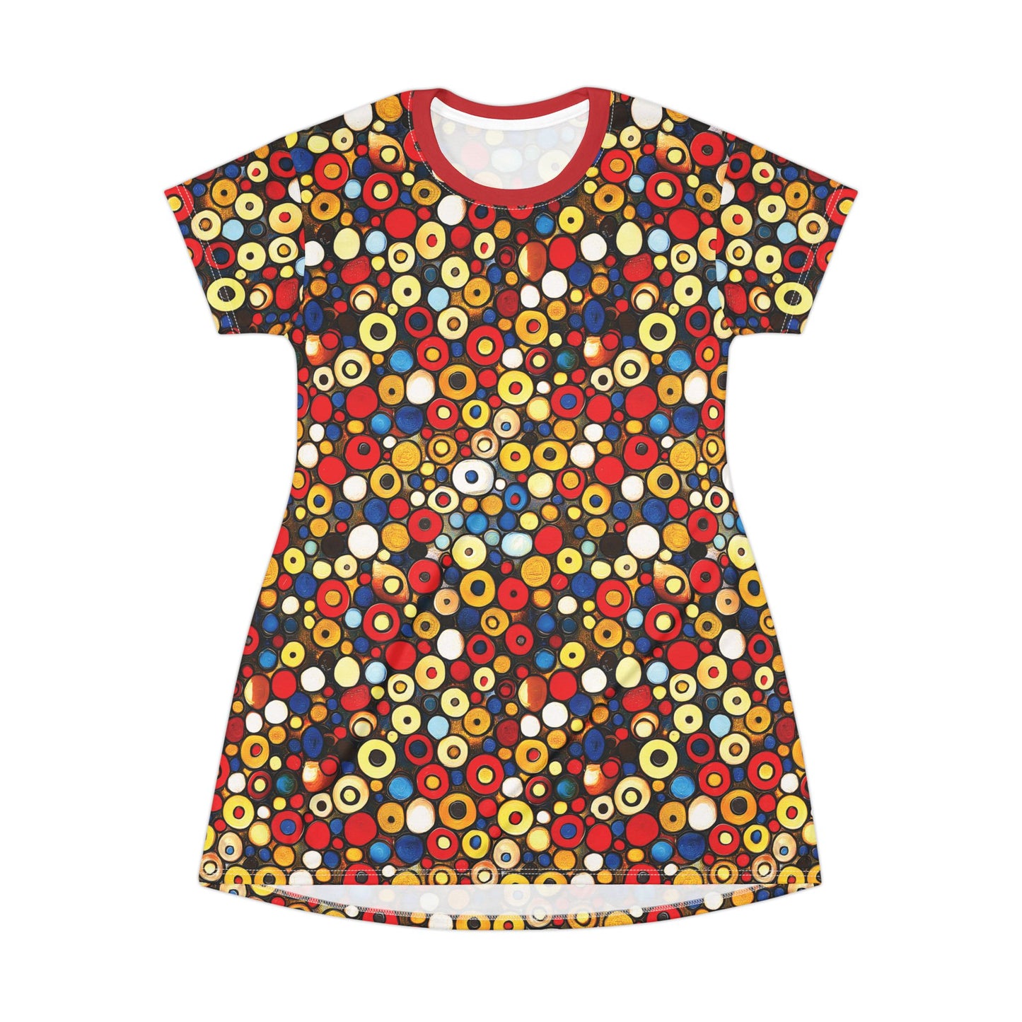 "Bits and Bobs", T-Shirt Dress (Flame Scarlet Collar)