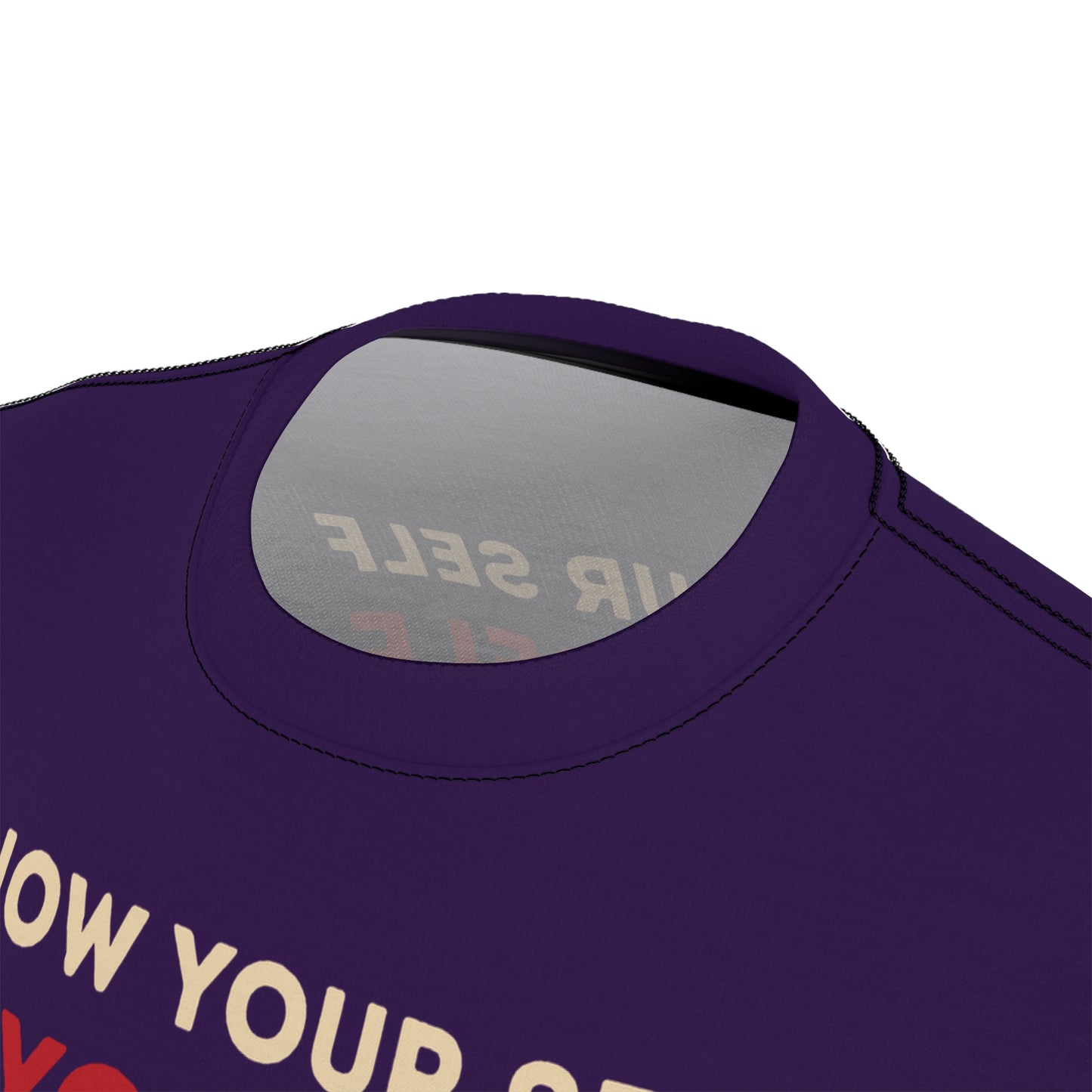 "Know Your Self", Unisex T-shirt (Russian Violet)