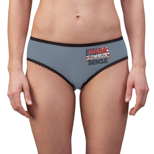 "MAGA Common Sense" #01, Women's Briefs (Atlantic Grey)