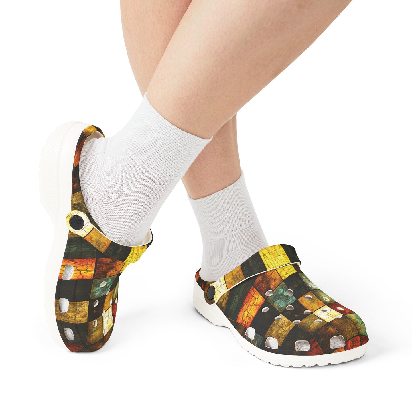 "Wood Block Pattern" #01, Foam Rubber Clogs