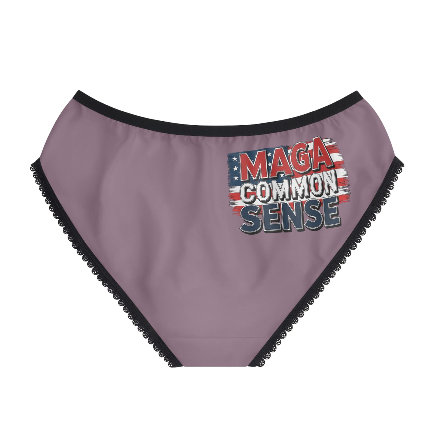 "MAGA Common Sense" #01, Women's Briefs (Mountbatten Pink)