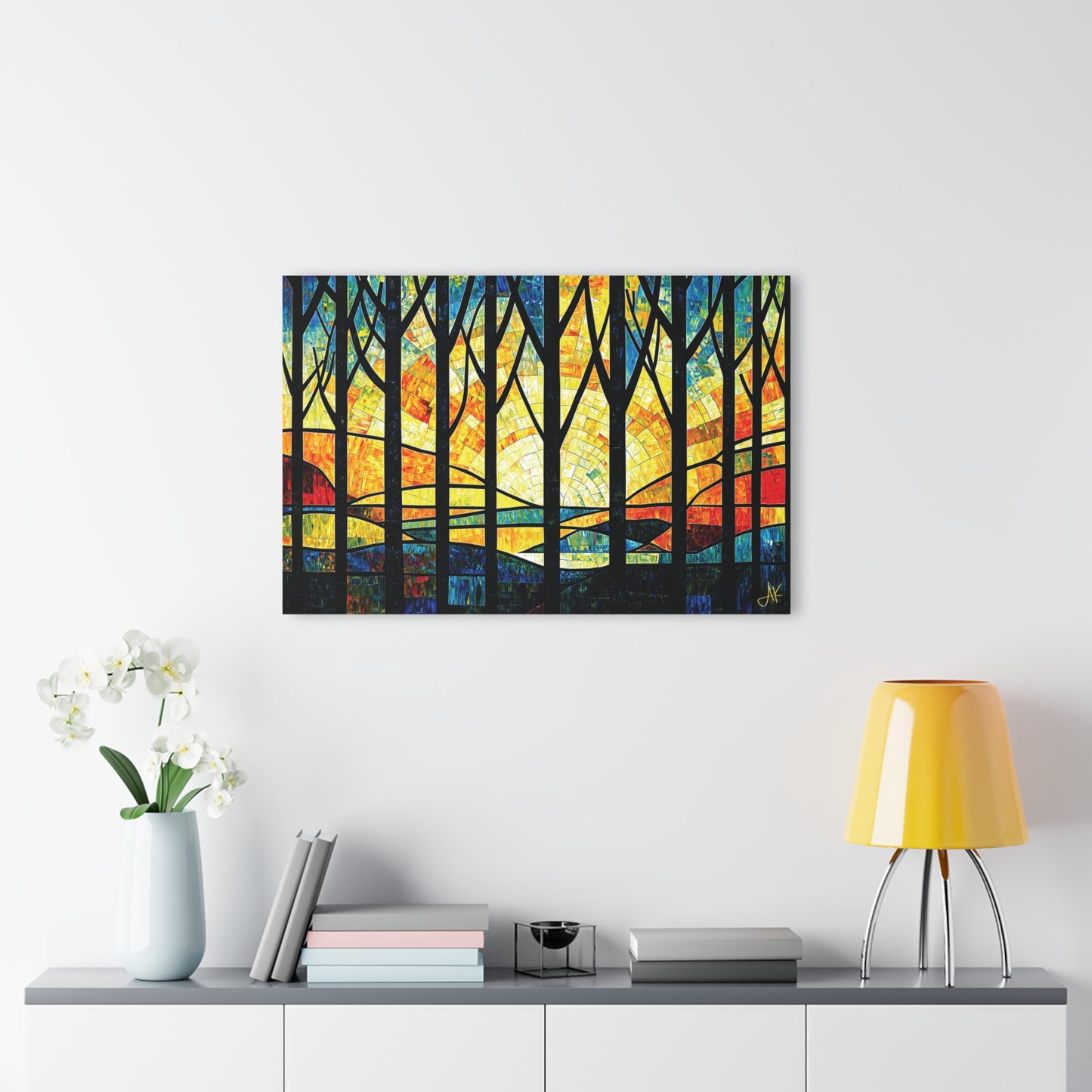 "Forest at Dawn", Fine Art Acrylic Wall Prints (French Cleat Hanging)