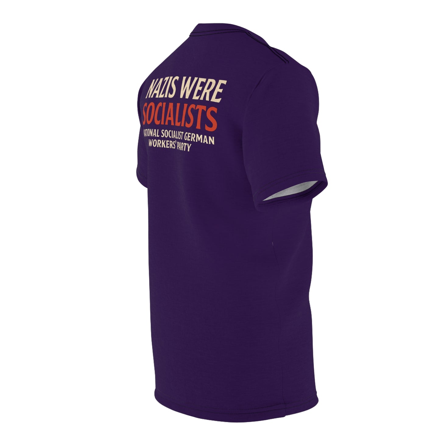 "Nazis were Socialists", Unisex T-shirt (Russian Violet)