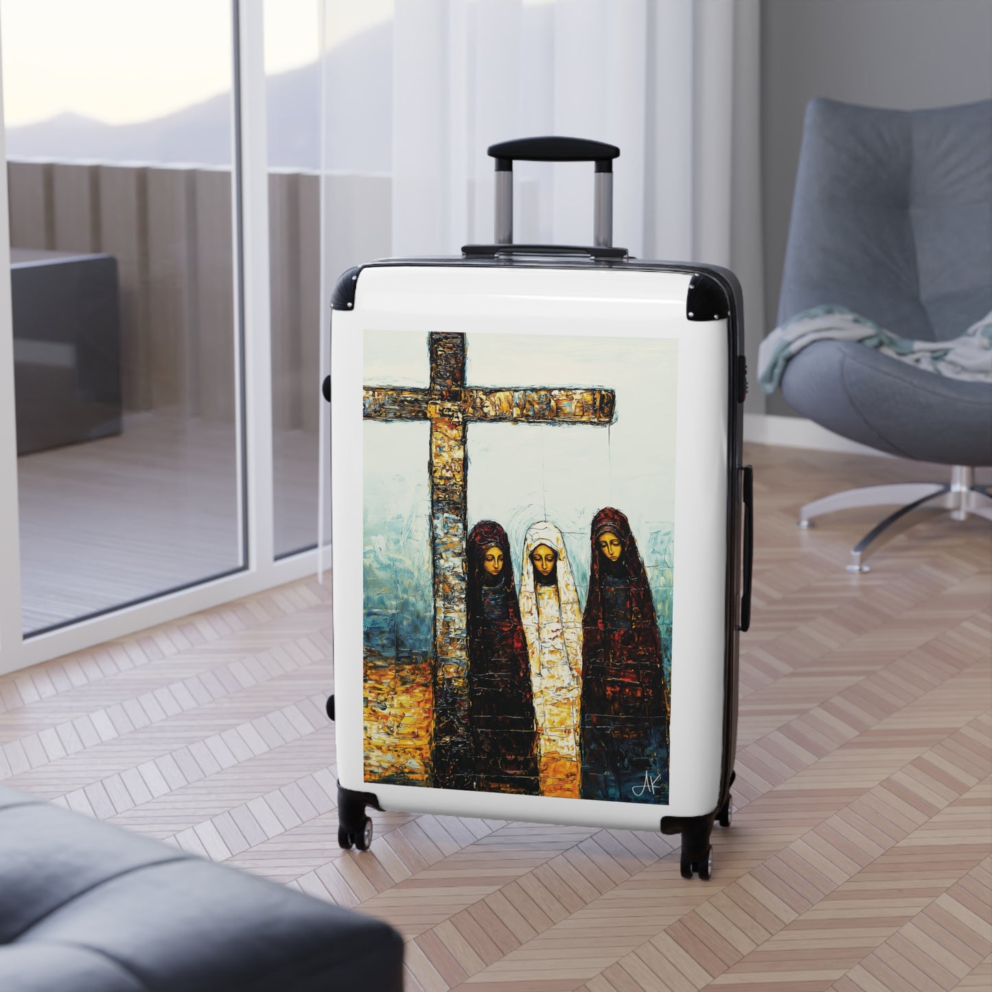 "At-the-Foot of the Cross - John 19:25", Suitcases (White)