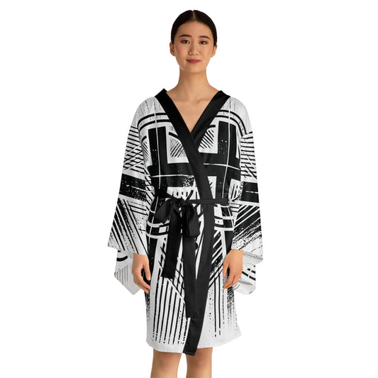"Abstract High Cross", Long Sleeve Kimono Robe