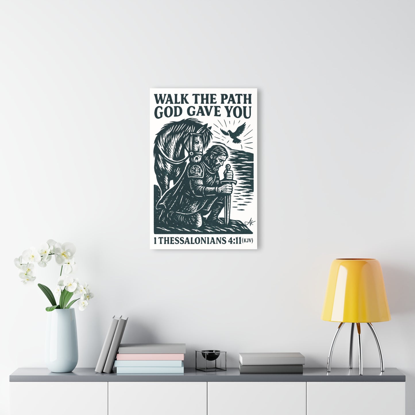 "1 Thessalonians 4:11 (KJV)", Acrylic Wall Prints (French Cleat Hanging) (Porcelain White)