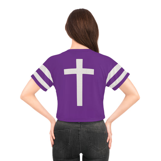 "Faith Overcomes Fear", Crop Tee (Vesper Violet)