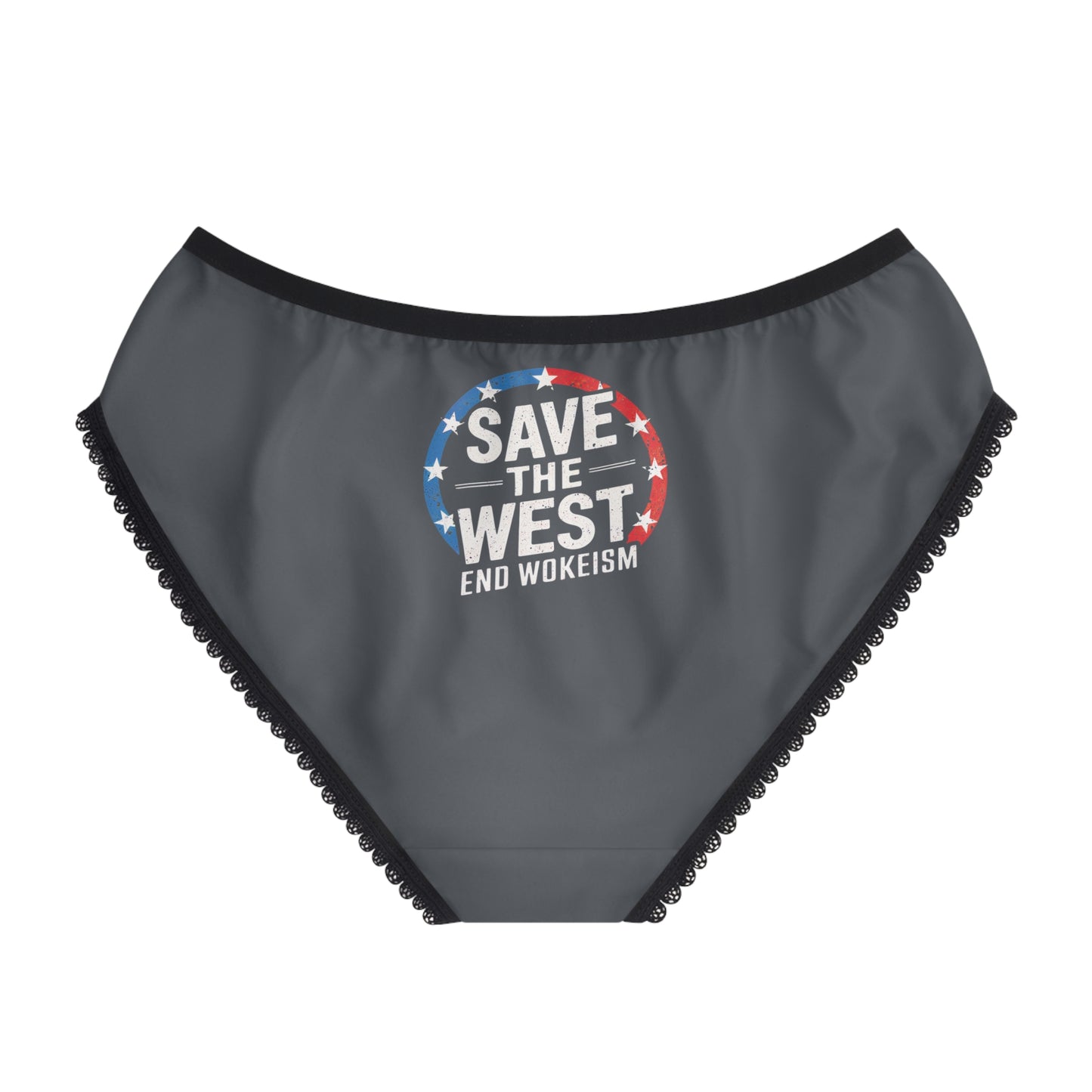 "Save the West - End Wokeism", Women's Briefs (Hebridean Grey)