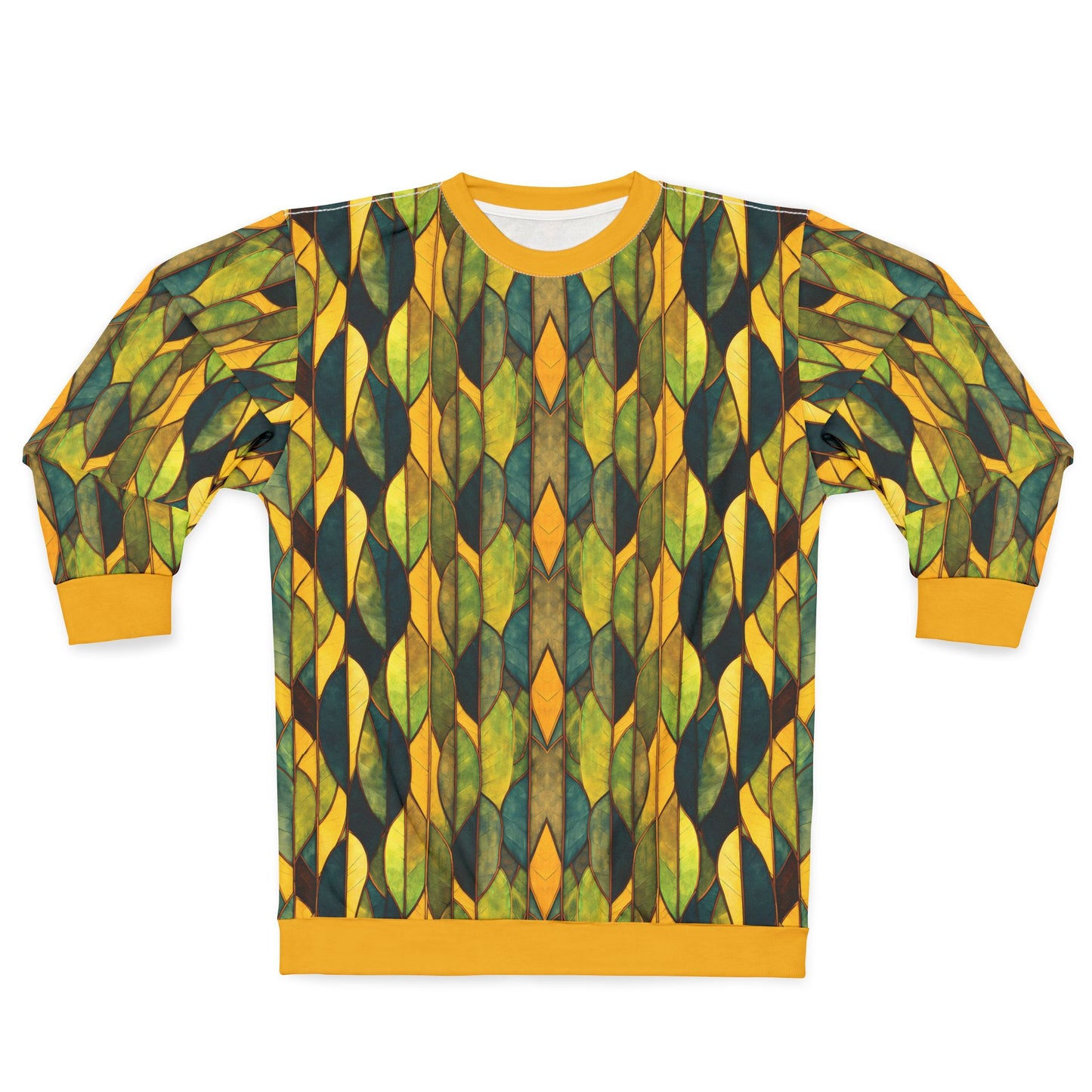 "Inner Grove", Unisex Sweatshirt (Amber Collar, Cuffs & Waistband)
