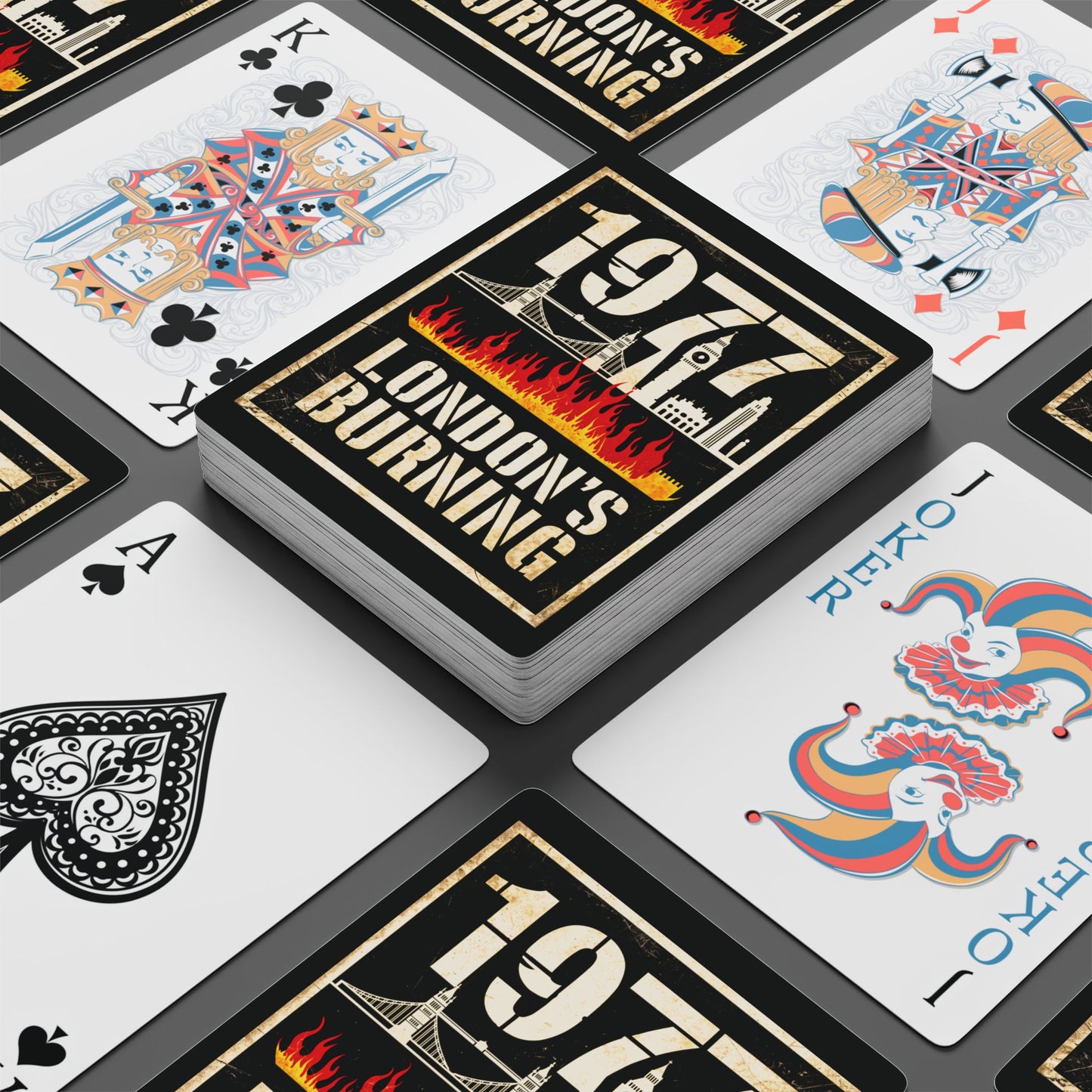 "1977 London's Burning" Cultural Playing Cards - Music (70's Black)