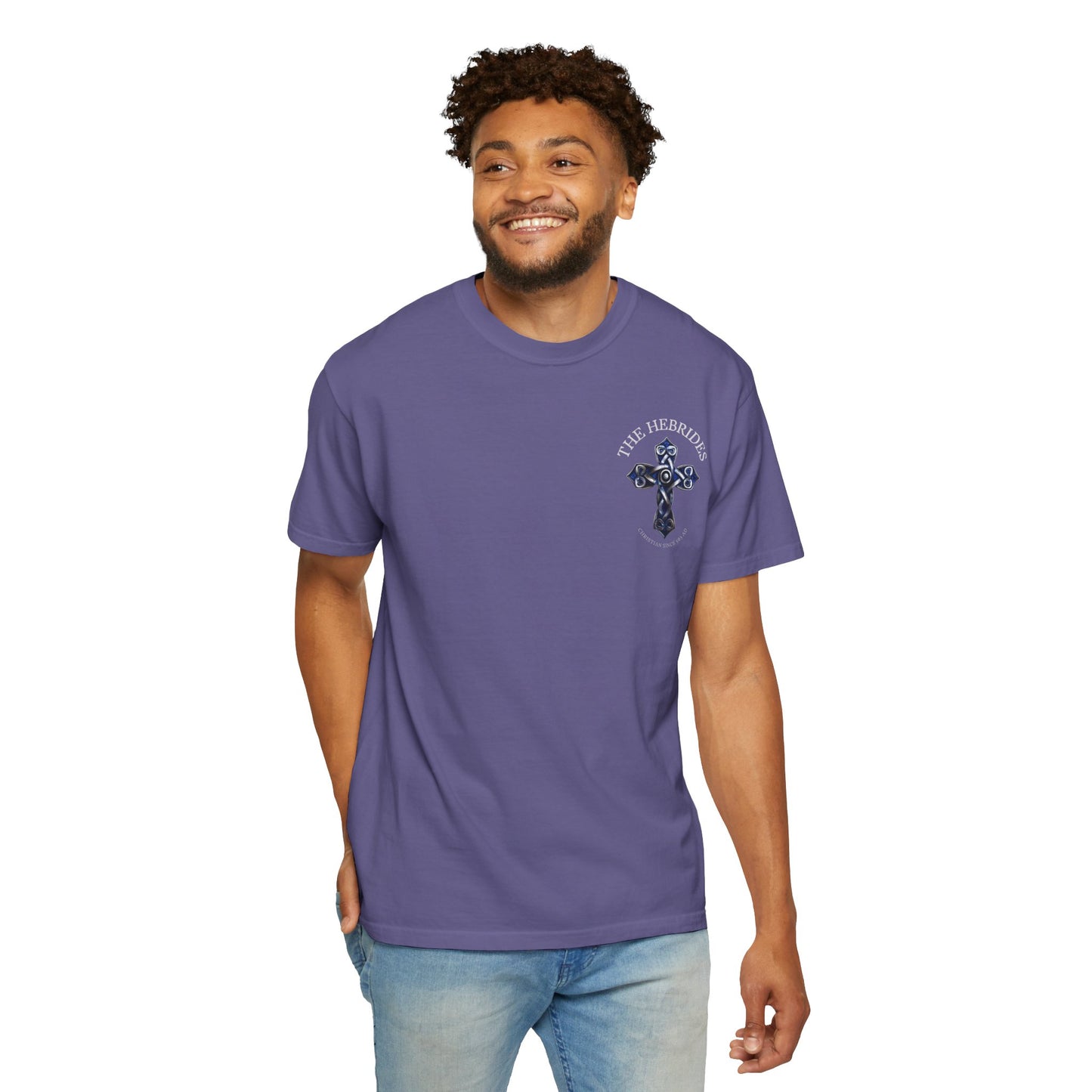 "The Hebrides - Christian since 563 AD", Unisex T-shirt