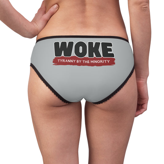 "Woke - Tyranny by the Minority", Women's Briefs (Zero Gravity Grey)