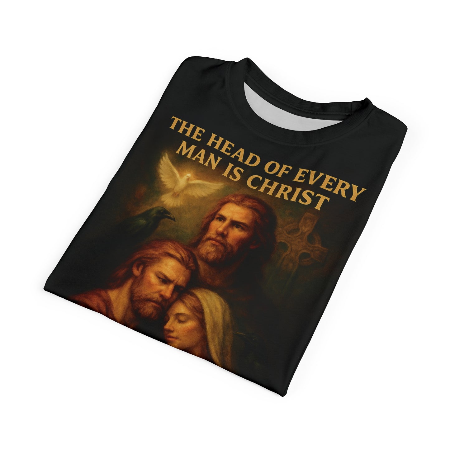 "1 Corinthians 11:3 (KJV)", Wearable Art Unisex T-shirt (Void Black)