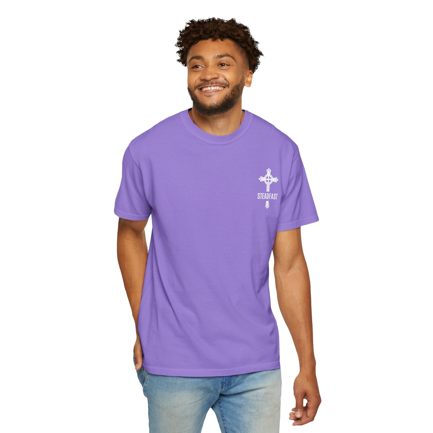 "Steadfast Cross in White", Unisex T-shirt