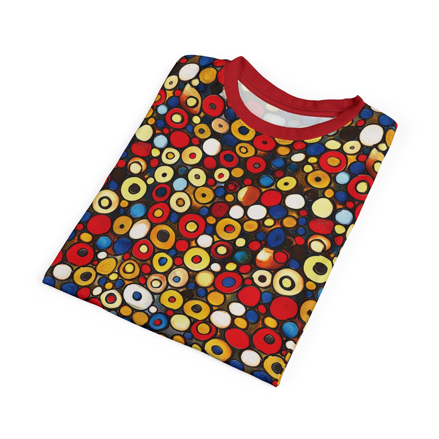 "Bits and Bobs", Unisex Tee (Flame Scarlet Collar)