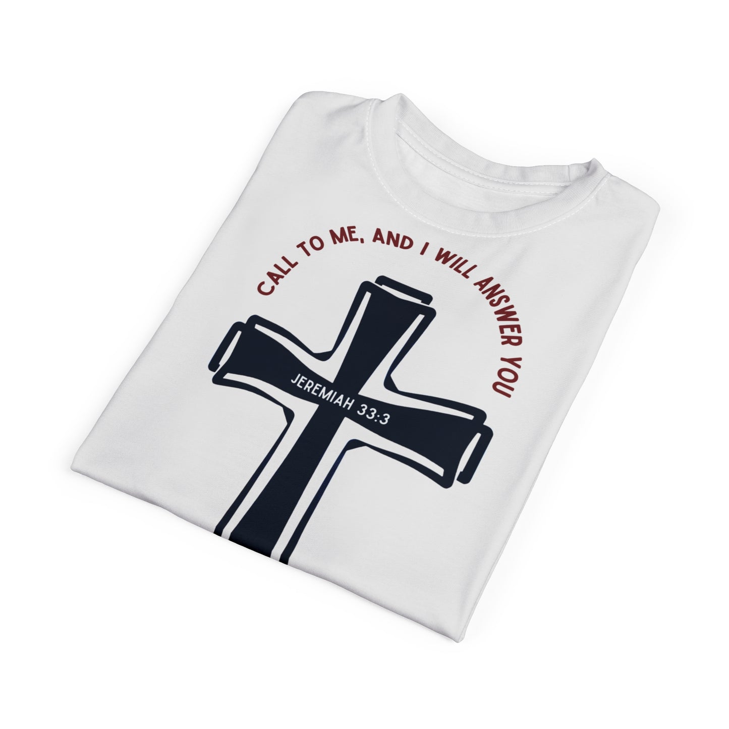 "Call to Me - Jeremiah 33:3" #01, Unisex Tee (Linen White)