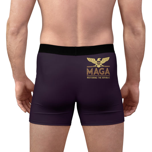 "MAGA - Restoring the Republic", Men's Boxer Briefs (Purple Nights)