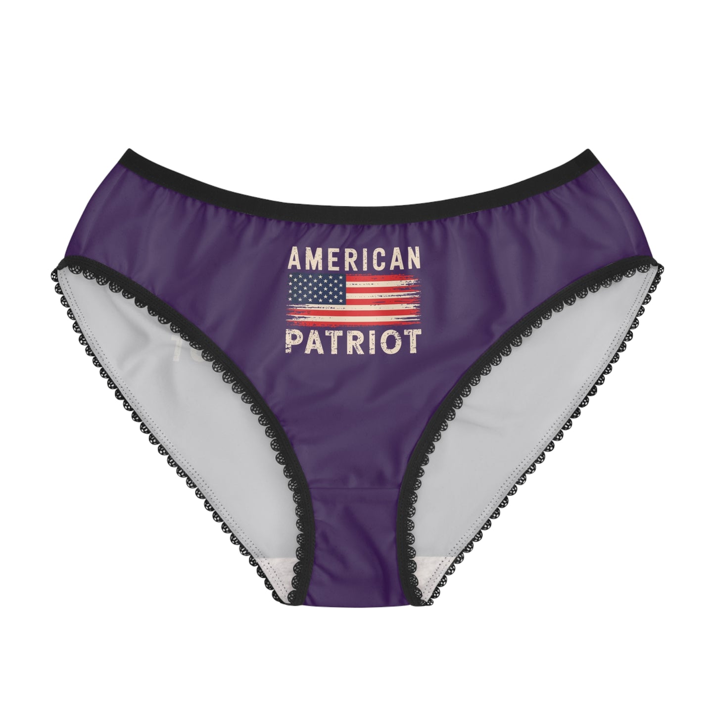 "American Patriot" with Flag #02, Women's Briefs (Quandong Plum)