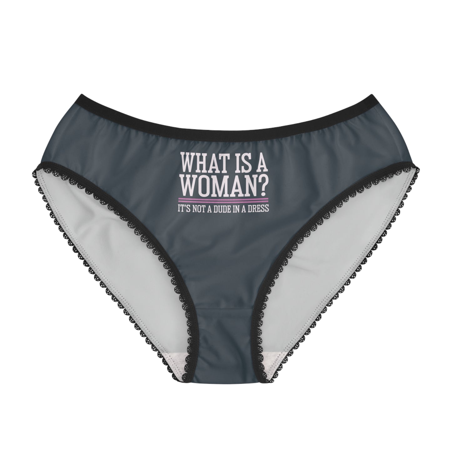 "What is a Woman" #02, Women's Briefs (Charcoal Grey)