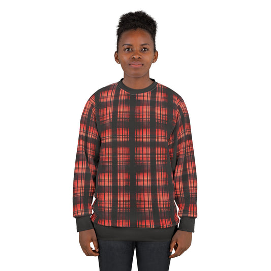 "Kin of Flame", Unisex Sweatshirt (Flame Black Cuffs and Collar)