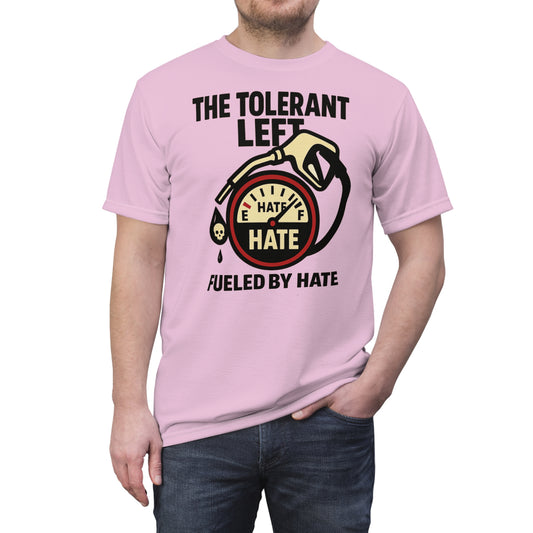 "The Tolerant Left", Unisex T-shirt (Abbey Veil Pink)