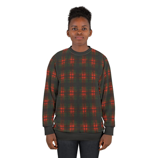 "Kilmor Brieve Tartan", Unisex Sweatshirt (Brieve Black Cuffs and Collar)