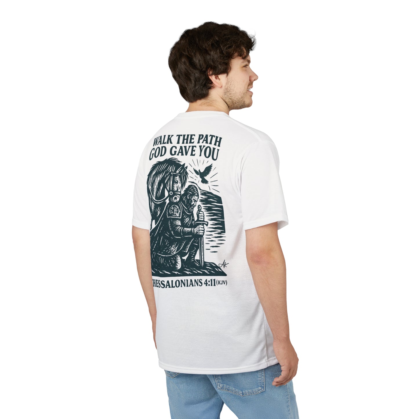 "1 Thessalonians 4:11 (KJV)", Wearable Art Unisex T-shirt (Norse Ink)