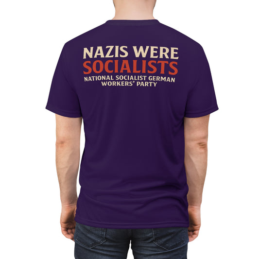"Nazis were Socialists", Unisex T-shirt (Russian Violet)