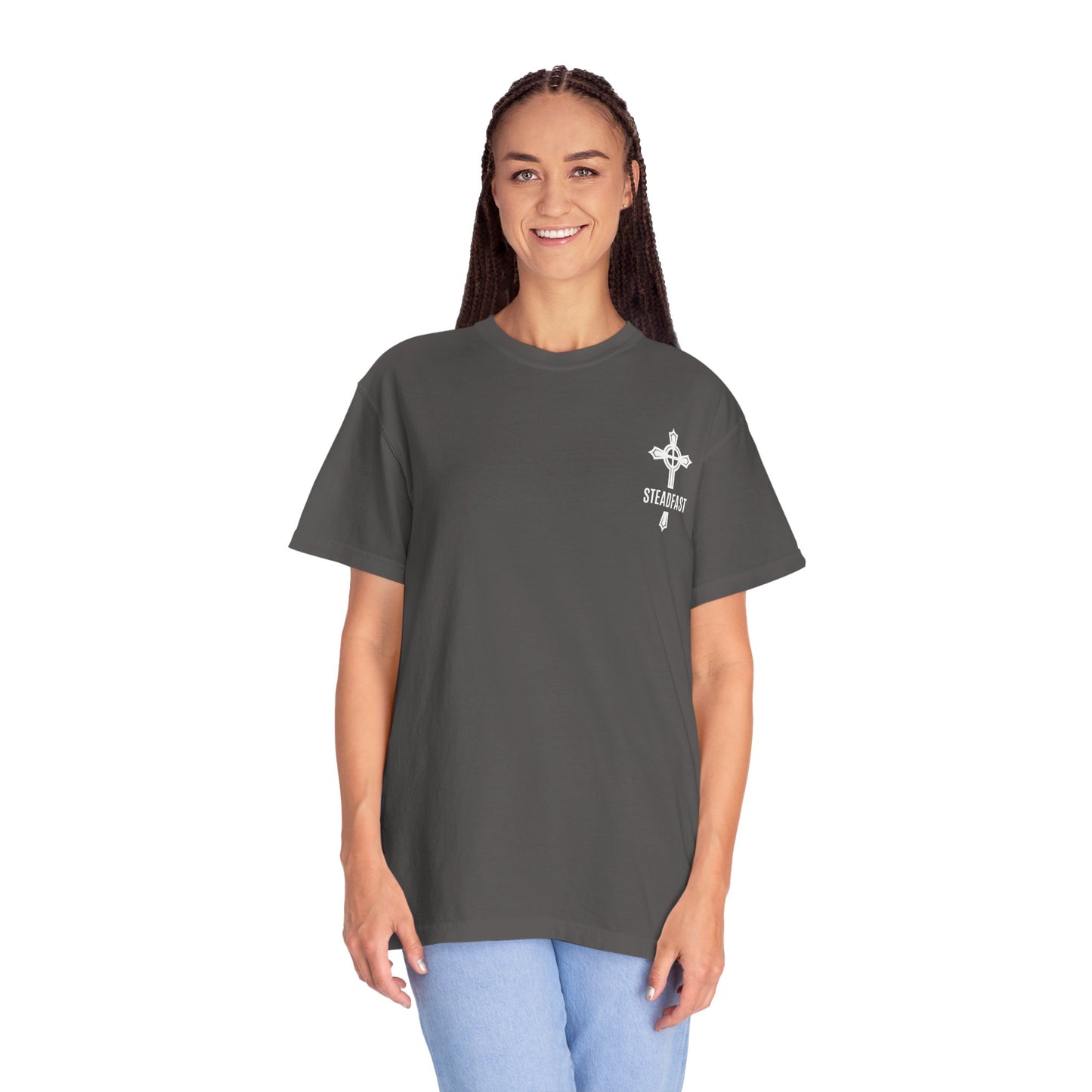 "Steadfast Cross in White", Unisex T-shirt