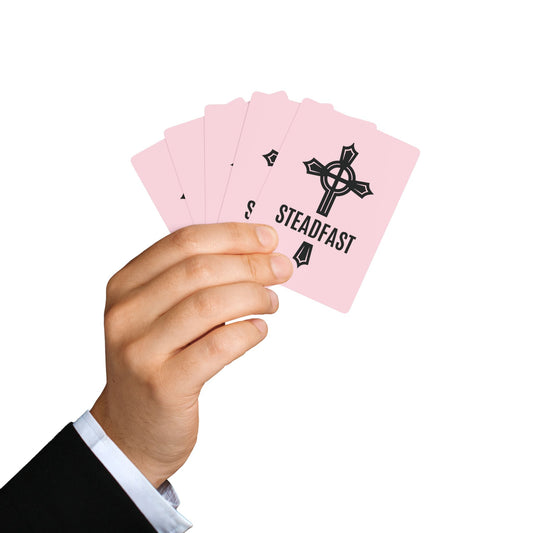 "Steadfast Cross", Christian Playing Cards (Ethereal Pink)