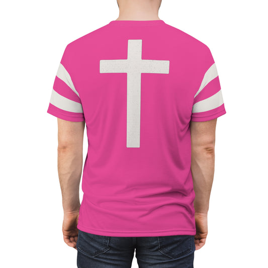 "Faith Overcomes Fear", Unisex Tee (Hot Pink)