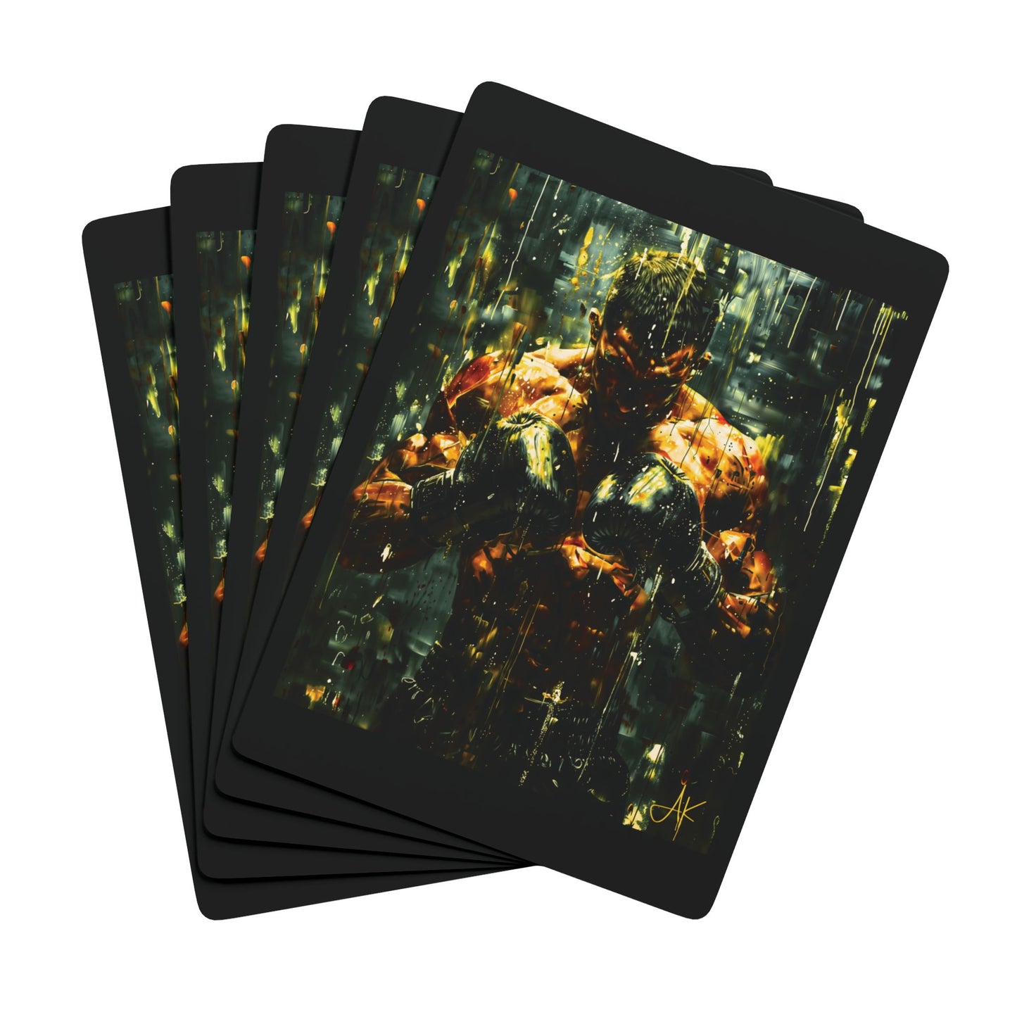 "Pre-Fight Prayer", Fine Art Playing Cards (70's Black)