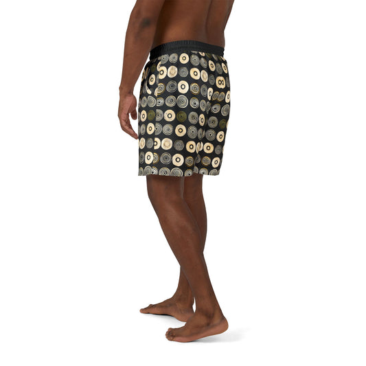"Punk Polka", Swim Shorts (Plain Black Waistband)