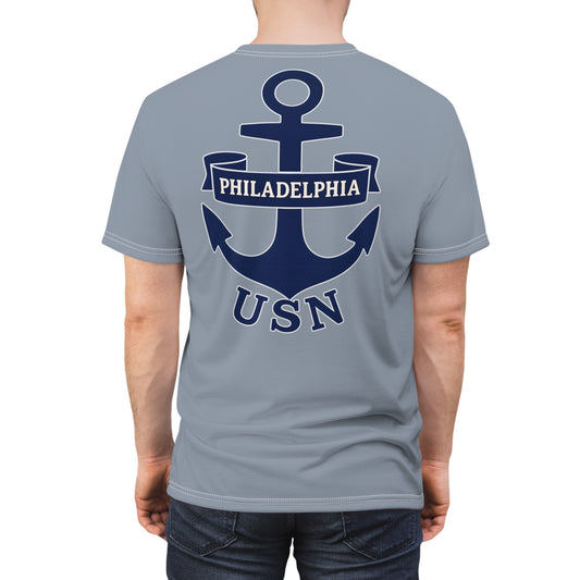 "USN Anchor", Unisex T-shirt (Steel-Deck Grey)