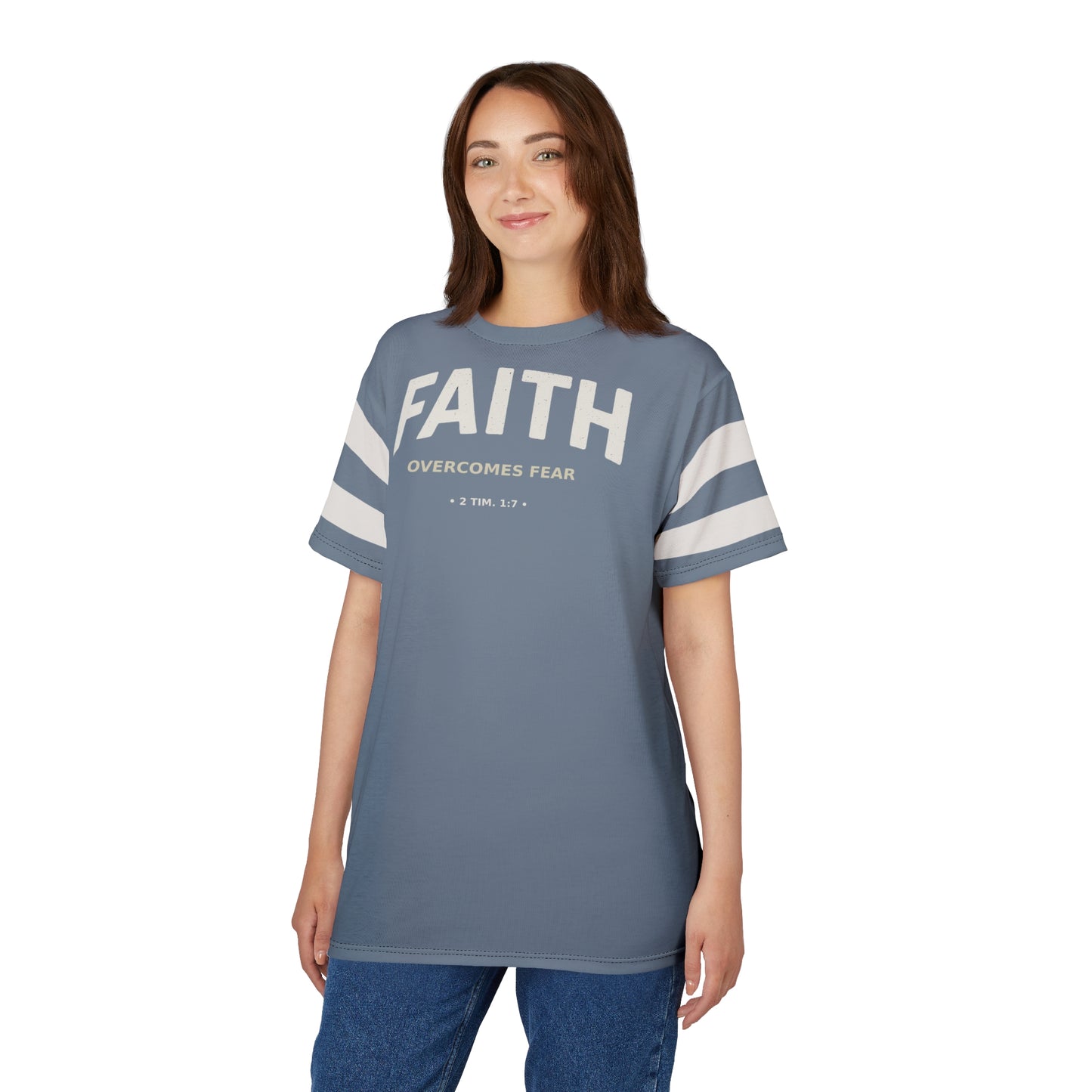 "Faith Overcomes Fear", Unisex Tee (Atlantic Grey)