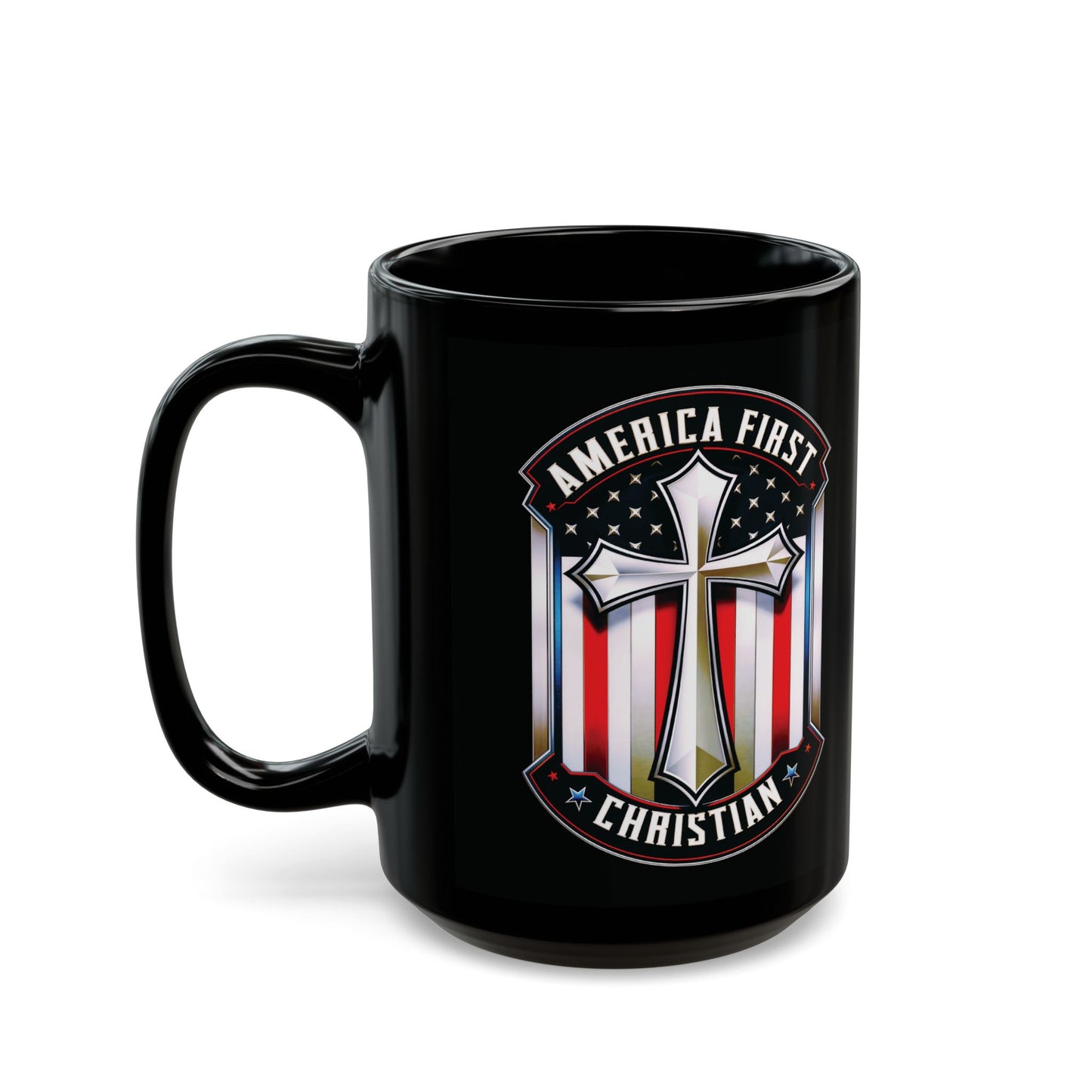 "America First Christian" #01, Black Mug (11oz & 15oz)