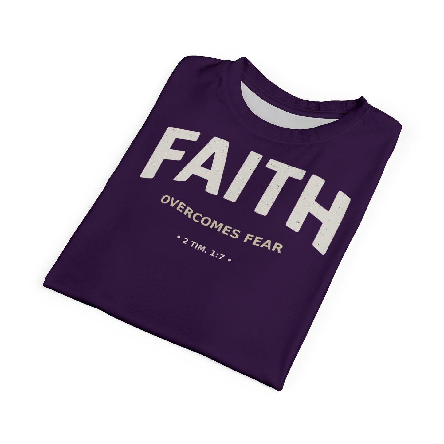"Faith Overcomes Fear", Unisex Tee (Imperial Plum)