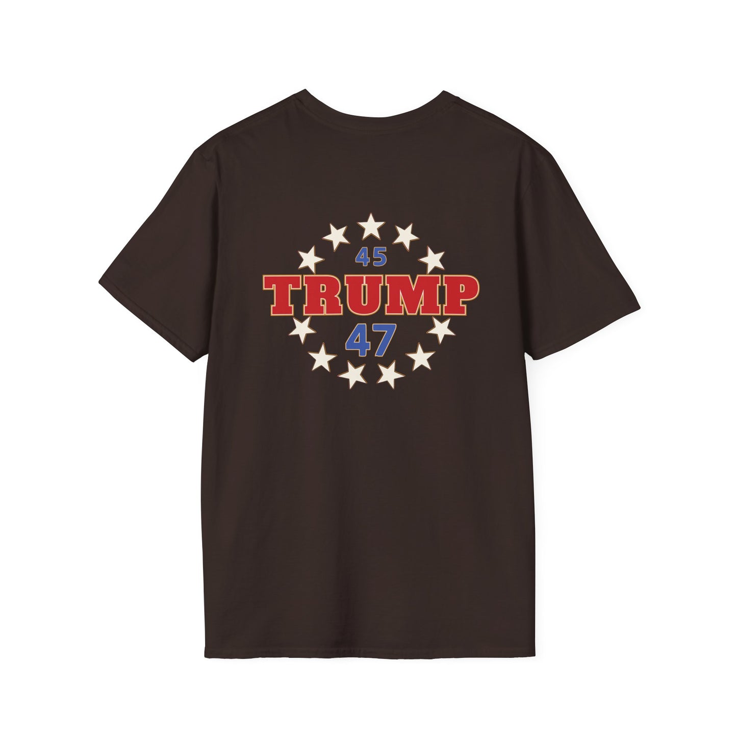 "Trump 45-47 Circle of Stars", Unisex Softstyle T-Shirt