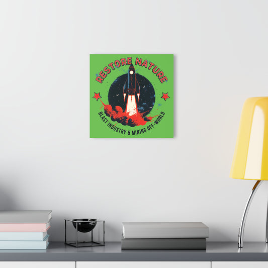 "Restore Nature", Acrylic Wall Prints (French Cleat Hanging) (Neon Green)