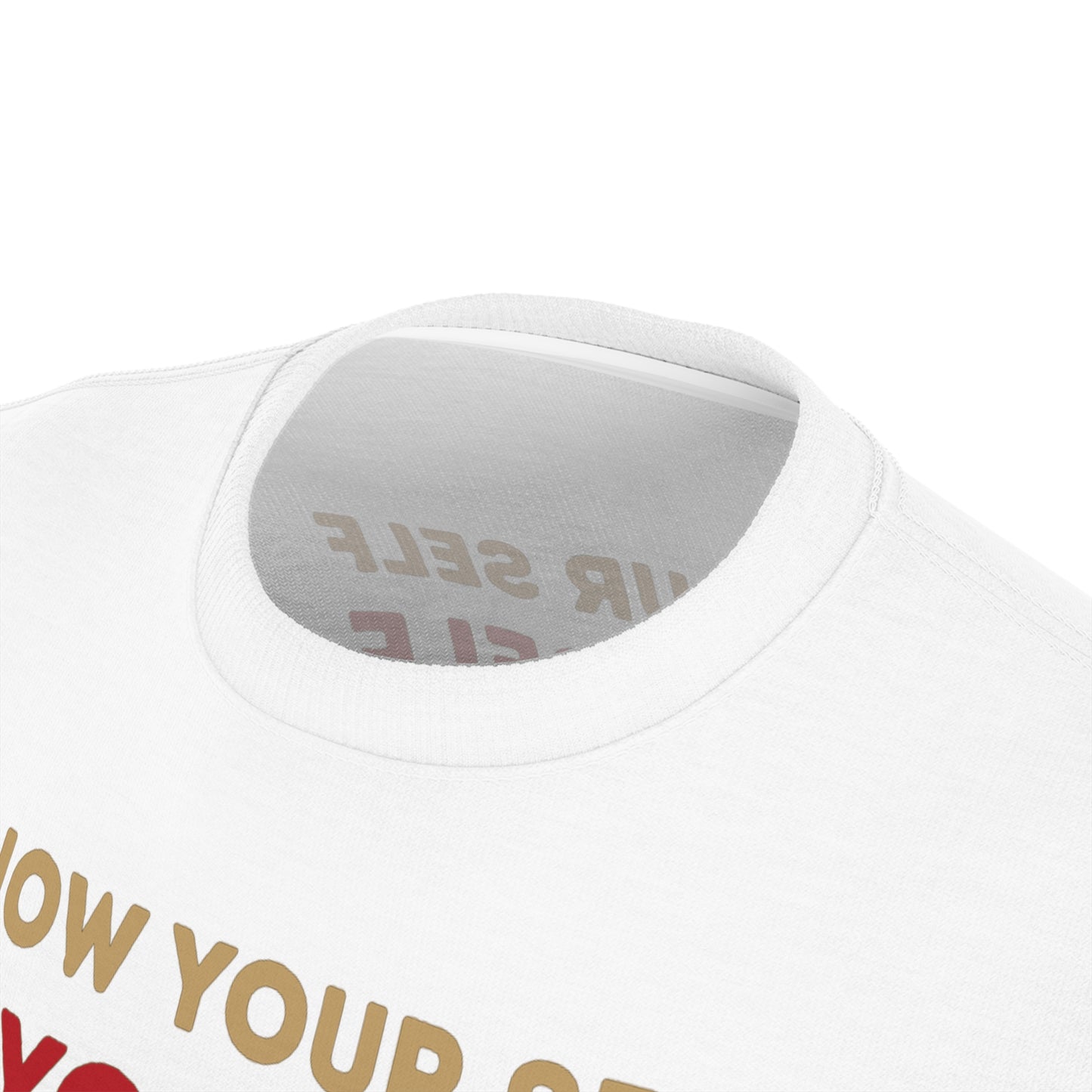 "Know Your Self", Unisex T-shirt (Foamy Milk White)