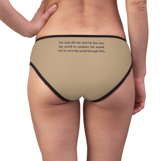 "Good News - John 3:17", Women's Briefs (Warm Beige)