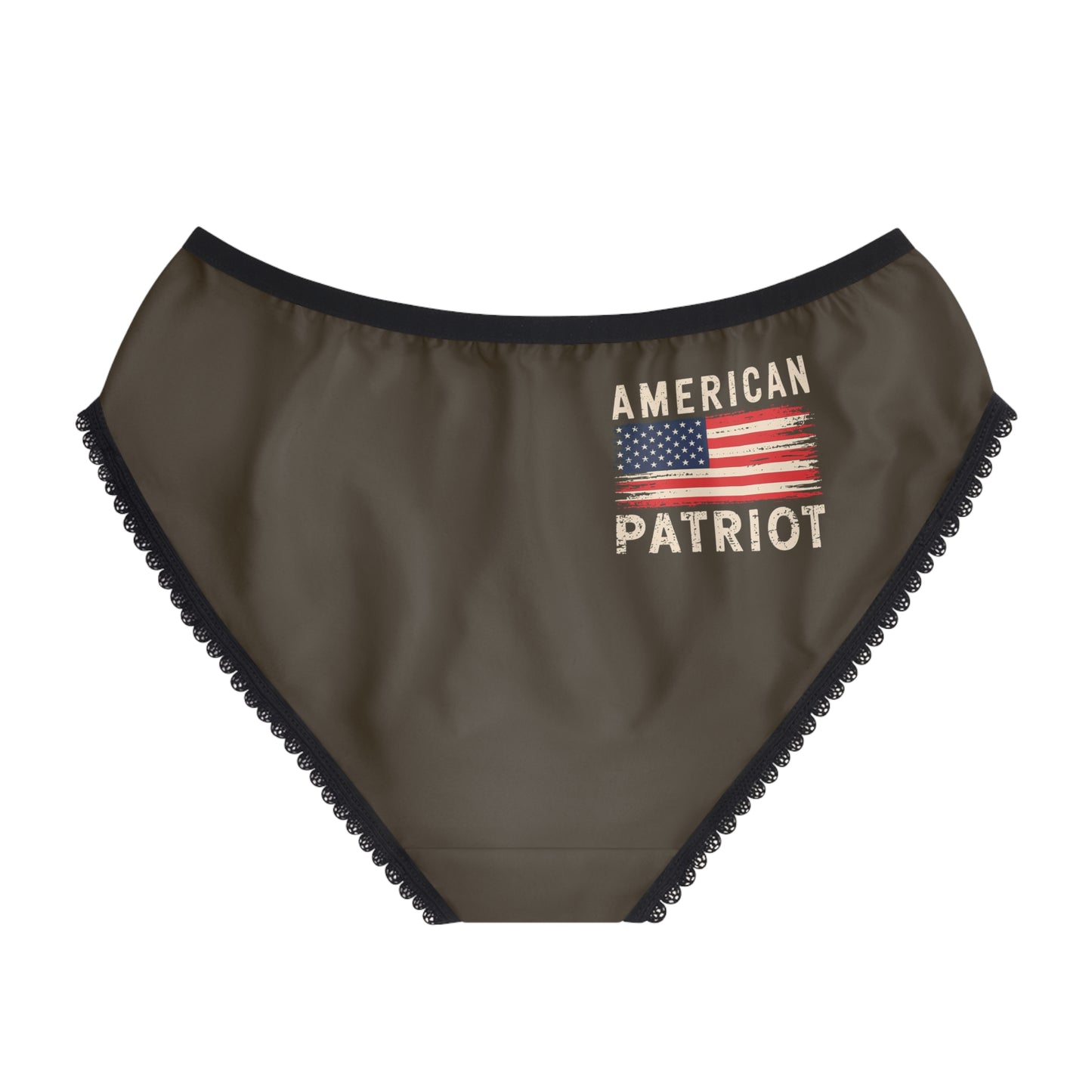 "American Patriot" with Flag #02, Women's Briefs (Bayou Bark)