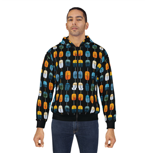 "Skyroot Grove", Unisex Wearable Art Zip Hoodie