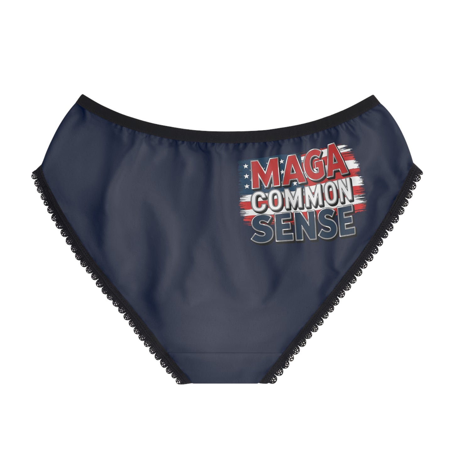 "MAGA Common Sense" #01, Women's Briefs (Deep Ocean Blue)