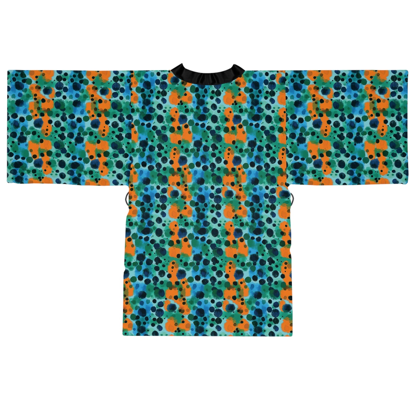 "Midnight Coral", Long Sleeve Kimono Robe