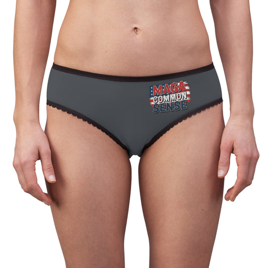 "MAGA Common Sense" #01, Women's Briefs (Hebridean Grey)