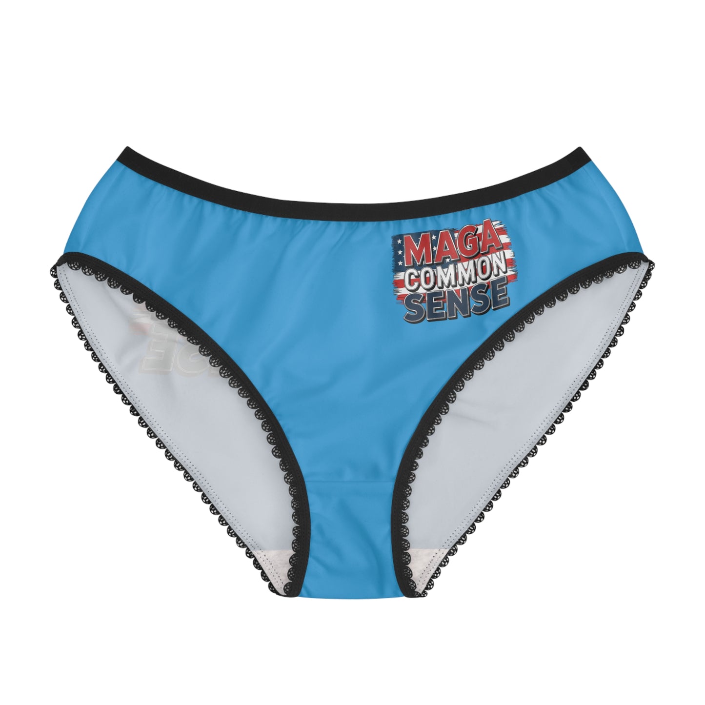 "MAGA Common Sense" #01, Women's Briefs (Coral Sea Blue)